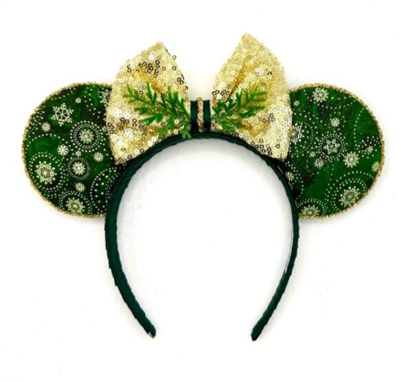 Gold and Green Snowflake Ears
