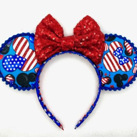 Red White and Blue Mickey Silhouette Ears