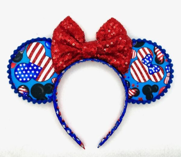 Red White and Blue Mickey Silhouette Ears